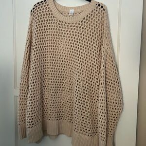 Old Navy Cream Open-Knit Women's Sweater